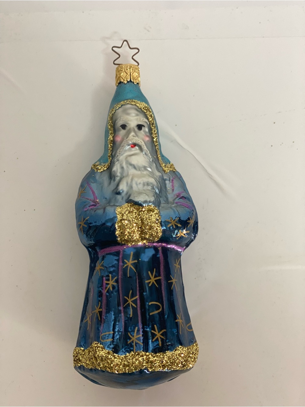 Vintage Inge Glas Blown Glass Christmas Ornament Made in Germany Blue Purple